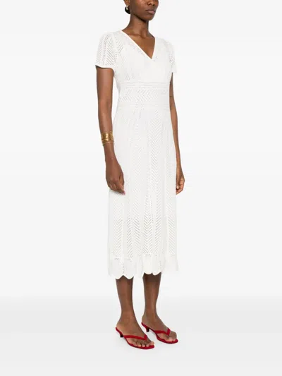 Bruno Manetti Knitted Midi Dress In White
