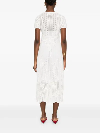 Bruno Manetti Knitted Midi Dress In White