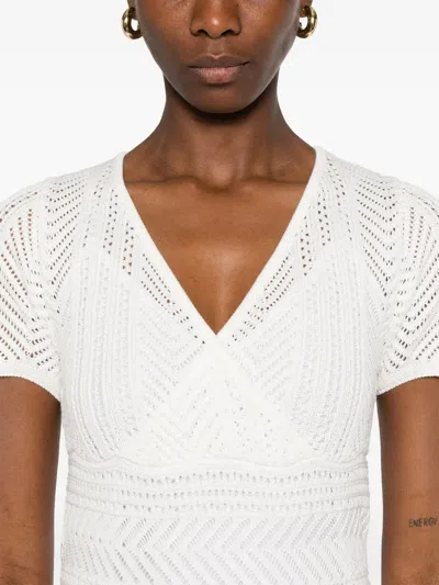 Bruno Manetti Knitted Midi Dress In White