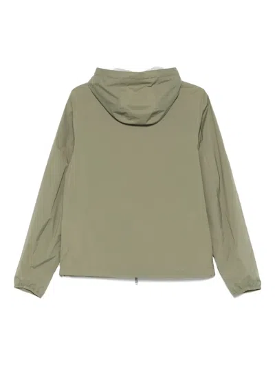 K-way Lightweight Green Jacket With Full Zip And Hood In Green