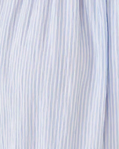 Lilly Pulitzer Hadly Smocked Maxi Dress In Jacaranda Blue Ltwt Oxford Stripe