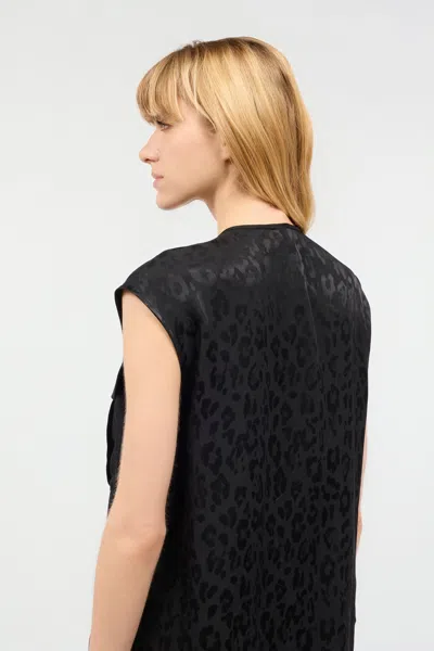 Roberto Cavalli Sleeveless Top With Jaguar Skin Pattern In Black