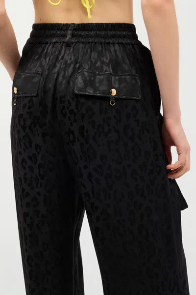 Roberto Cavalli Monochrome Jaguar Skin Print Pants In Black