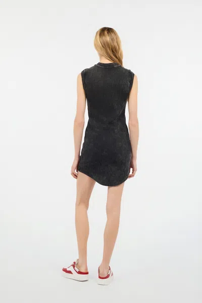 Roberto Cavalli Ribbed Mini Dress With Jc Monogram In Black