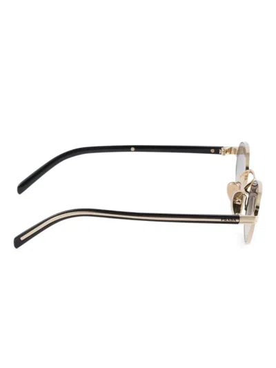 Prada Sunglasses With The Iconic Metal Plaque In Gold