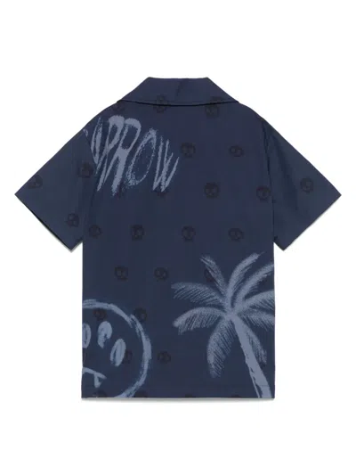 Barrow Skull-pattern Shirt In Blue