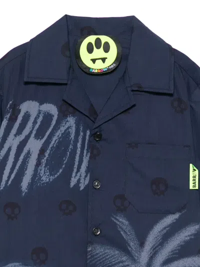 Barrow Skull-pattern Shirt In Blue