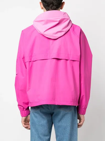 K-way R&d Striped-edge Hooded Jacket In Pink