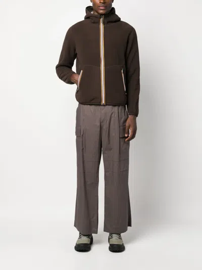 K-way R&d Reversible Zip-up Fleece Jacket In Brown