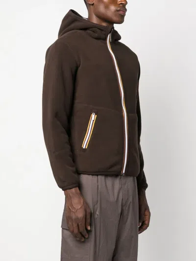 K-way R&d Reversible Zip-up Fleece Jacket In Brown