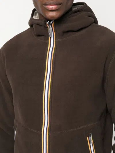 K-way R&d Reversible Zip-up Fleece Jacket In Brown