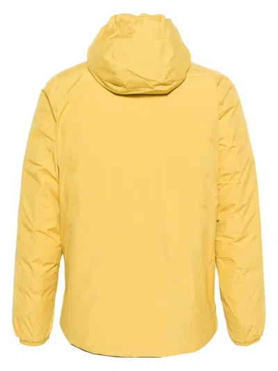 K-way Logo-patch Hooded Padded Jacket In Yellow
