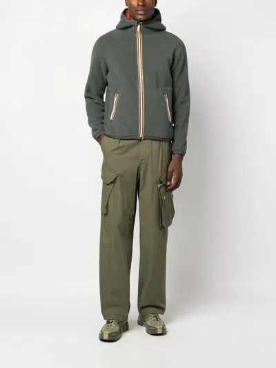 K-way R&d Reversible Zip-up Fleece Jacket In Green
