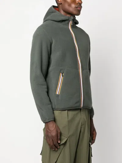 K-way R&d Reversible Zip-up Fleece Jacket In Green
