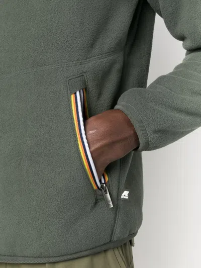 K-way R&d Reversible Zip-up Fleece Jacket In Green