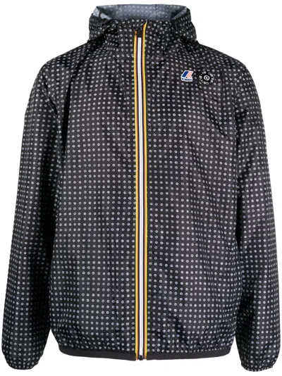 K-way X 10 Corso Como Polka-print Zipped Jacket In Black