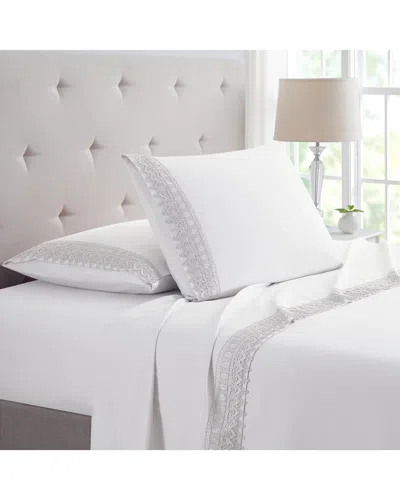 Bamboo Comfort Lace Crochet Embroidery 4pc Sheet Set
