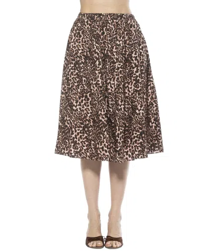 Alexia Admor Isla Flared Cotton Blend Midi Skirt