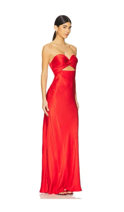Essentiel Antwerp Hierro Strapless Midi Dress In Red