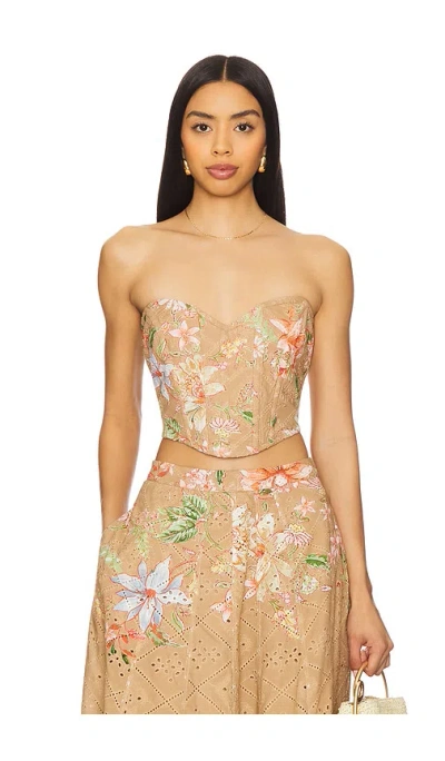 Hemant & Nandita X Revolve Corset Top In Tan,neutral