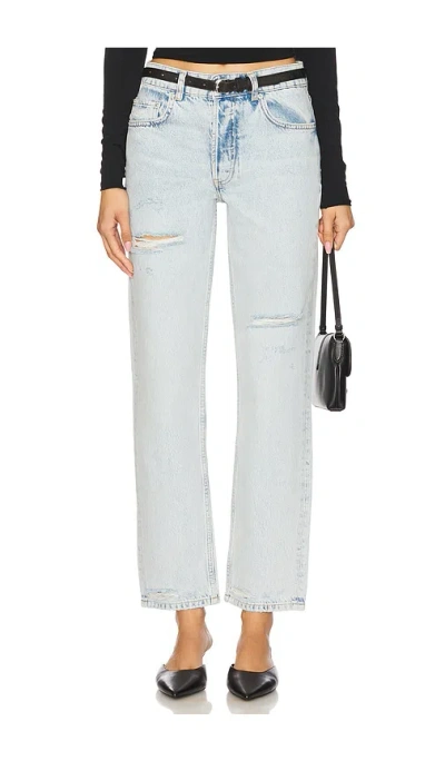Anine Bing Kate Straight-leg Bleached Blue Jeans