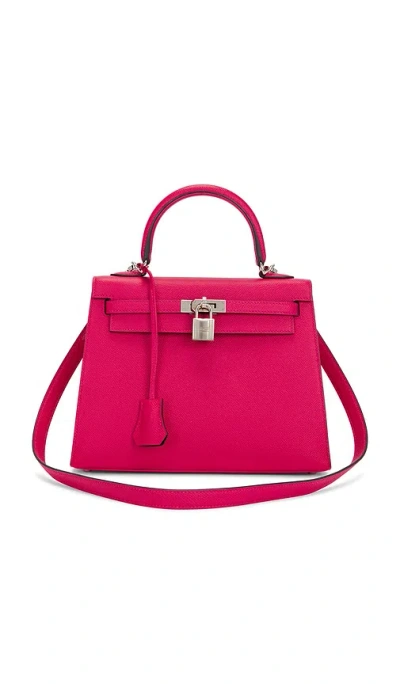 Fwrd Renew Hermes Epsom Kelly Sellier 25 Handbag In Fuchsia