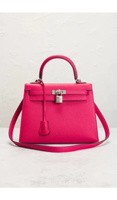 Fwrd Renew Hermes Epsom Kelly Sellier 25 Handbag In Fuchsia