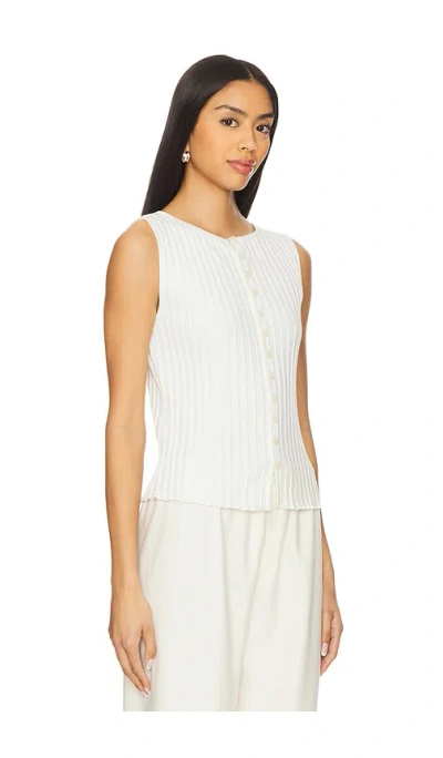 Free People Tilly Ribbed Button Through Vest In Ivory