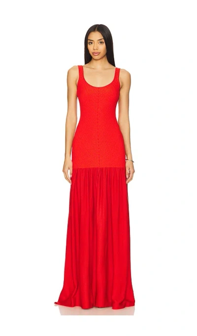 Retroféte Kennedi Knit Drop-waist Dress In Metallic Geranium