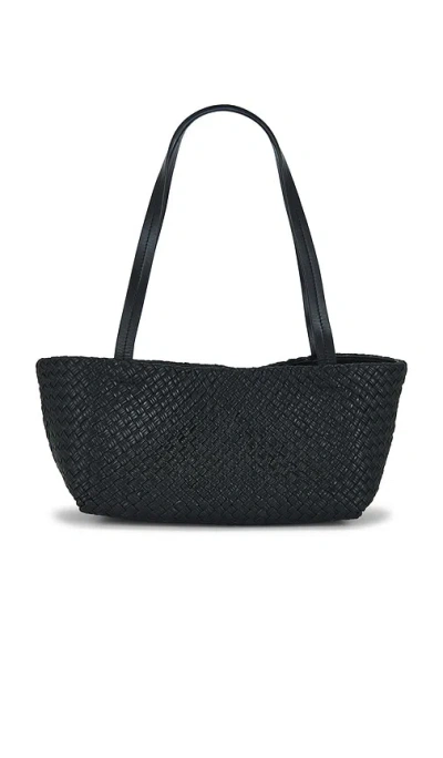 St Agni Petit Woven Trapeze Bag In Black