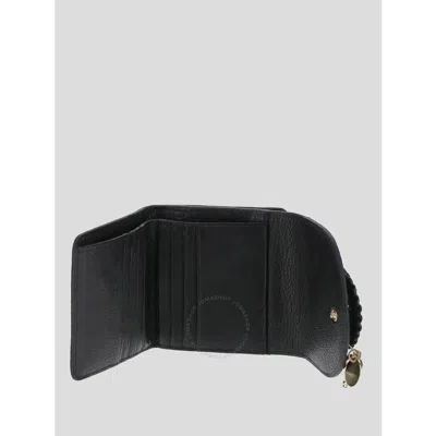 See By Chloé See By Chloe Hana Square Leather Compact Wallet In Black