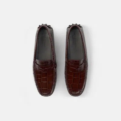 Scarosso Michael Almond Toe Loafers In Brown
