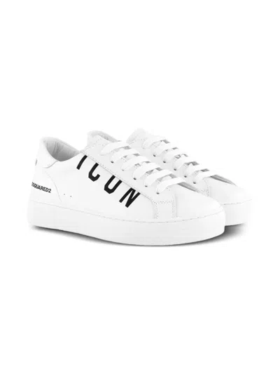 Dsquared2 Icon Logo-embellished Sneakers In White