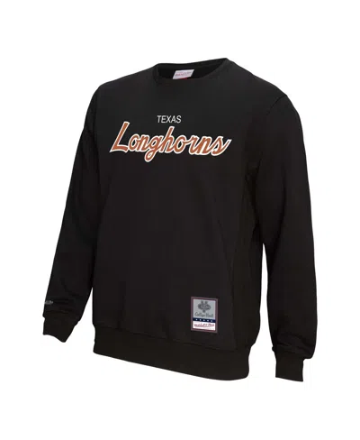 Mitchell & Ness Men's Black Texas Longhorns Elite Script Pullover Sweatshirt In Black