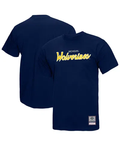 Mitchell & Ness Men's Navy Michigan Wolverines Elite Script T-shirt In Navy