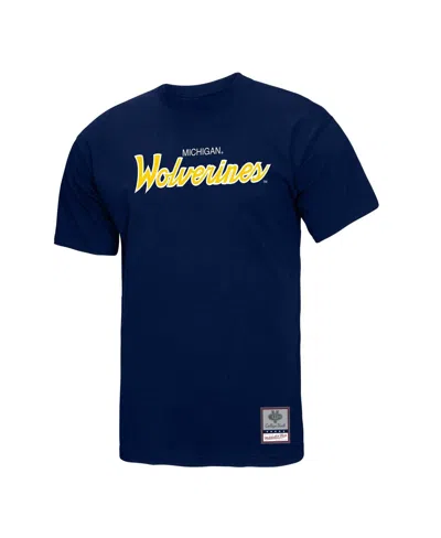 Mitchell & Ness Men's Navy Michigan Wolverines Elite Script T-shirt In Navy