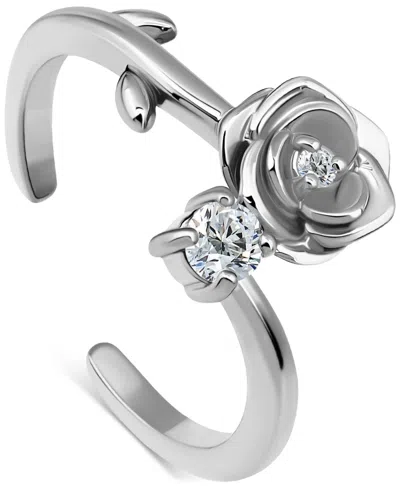 Giani Bernini Cubic Zirconia Rose Adjustable Toe Ring In 18k Gold-plated Sterling Silver (also In Sterling Silver) In Silver