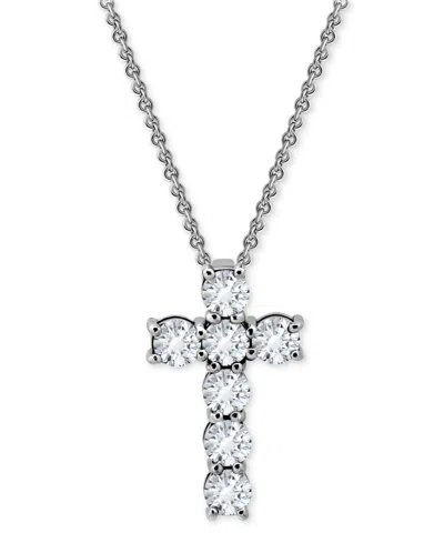 Giani Bernini Cubic Zirconia Cross Pendant Necklace, 16" + 2" Extender, Exclusively At Macy's In Gold