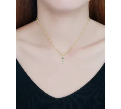 Giani Bernini Cubic Zirconia Cross Pendant Necklace, 16" + 2" Extender, Exclusively At Macy's In Silver