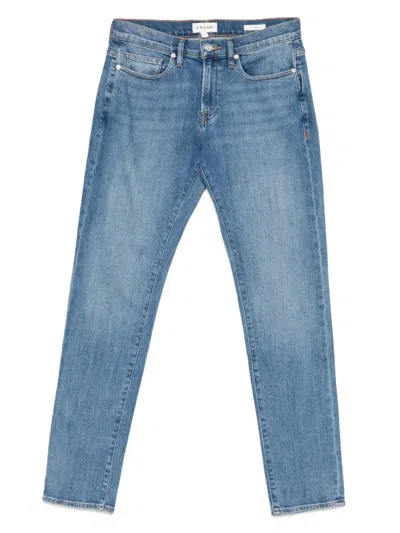 Frame Jet Set Modern Straight Jeans In La Mirada In Blue