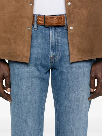 Frame Jet Set Modern Straight Jeans In La Mirada In Blue