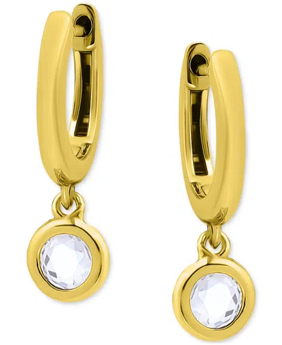 Giani Bernini Round Cubic Zirconia Charm Huggie Earrings In Gold
