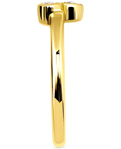 Giani Bernini Round Cubic Zirconia Charm Huggie Earrings In Gold