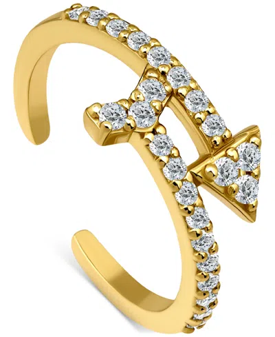 Giani Bernini Cubic Zirconia Arrow Bypass Adjustable Toe Ring In Sterling Silver (also In 18k Gold-plated Sterling In Gold