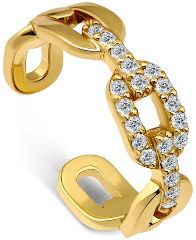 Giani Bernini Cubic Zirconia Link Adjustable Toe Ring In Sterling Silver (also In 18k Gold-plated Sterling Silver) In Gold