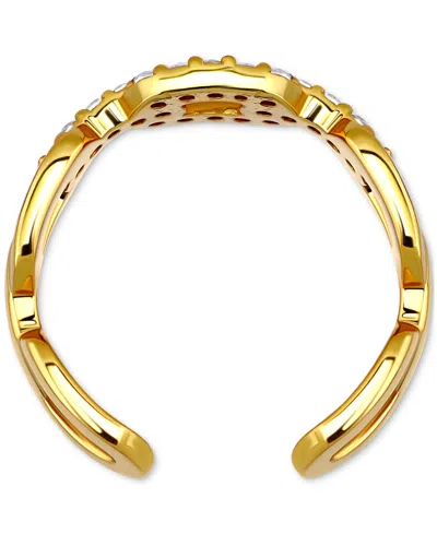 Giani Bernini Cubic Zirconia Link Adjustable Toe Ring In Sterling Silver (also In 18k Gold-plated Sterling Silver) In Gold