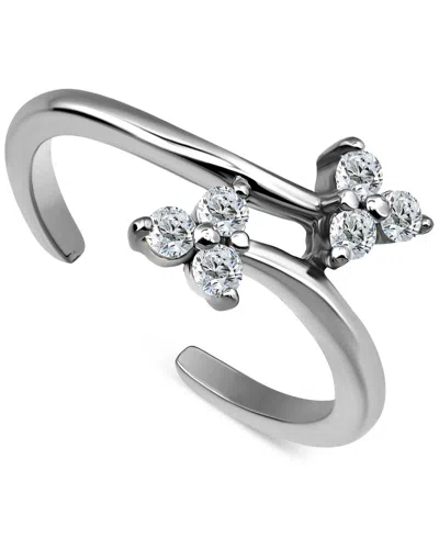 Giani Bernini Triple Round Cubic Zirconia Cluster Adjustable Toe Ring, Exclusively At Macy's In Silver
