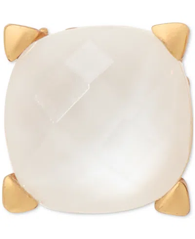 Kate Spade Gold-tone Color Cubic Zirconia Stud Earrings In Mother Of Pearl,gold