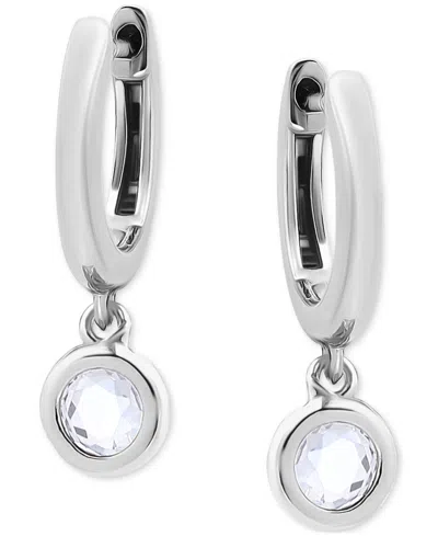Giani Bernini Round Cubic Zirconia Charm Huggie Earrings In Silver