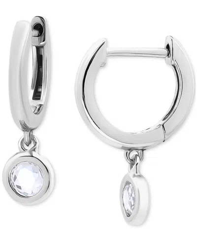 Giani Bernini Round Cubic Zirconia Charm Huggie Earrings In Silver
